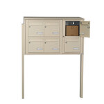 Bloc collectif Leabox  3x2  grade 3  simple face  extérieur  fixation sur pieds à sceller   ivoire ral 1015  finition brillante