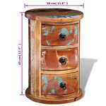 vidaXL Armoire avec 3 tiroirs Bois de récupération massif