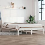 vidaXL Cadre de lit Blanc Bois de pin massif 140x190 cm