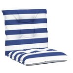 vidaXL Coussins de chaise à dossier bas lot de 6 rayures bleu et blanc