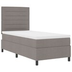 vidaXL Lit à Ressorts avec Matelas & LED Taupe 100x200 cm Tissu