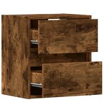 vidaXL Meubles TV muraux et lumières LED 2 Pièces chêne fumé 41x31x45 cm