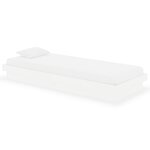 vidaXL Cadre de lit Blanc Bois massif 75x190 cm Petit simple