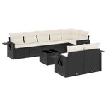 vidaXL Salon de jardin 9 Pièces avec coussins noir résine tressée