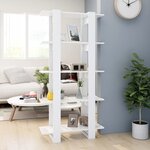 vidaXL Bibliothèque/séparateur de pièce blanc bois d'ingénierie
