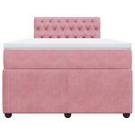 vidaXL Sommier à lattes de lit avec matelas Rose 120x200 cm Velours