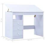 vidaXL Bureau pour enfants Inclinable Blanc