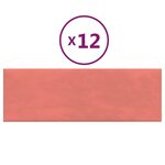 vidaXL Panneaux muraux 12 Pièces Rose 90x30 cm Velours 3 24 m²