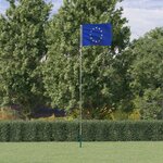 vidaXL Drapeau de l'Europe et mât 5 55 m Aluminium