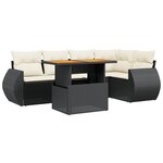 vidaXL Salon de jardin 6 Pièces avec coussins noir résine tressée