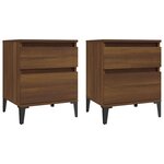 vidaXL Tables de chevet 2 Pièces Chêne marron 40x35x50 cm