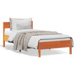 vidaXL Cadre de lit sans matelas cire marron 75x190 cm bois pin massif
