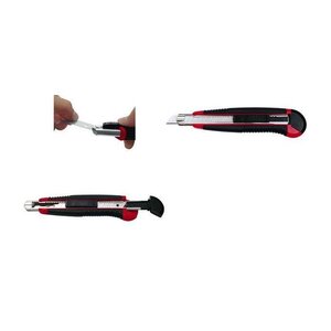 cutter professionnel Auto-Load, lame: 18 mm, noir/rouge WEDO