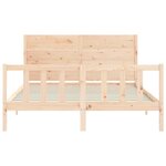vidaXL Cadre de lit avec tête de lit 160x200 cm bois massif