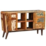 vidaXL Armoire avec 1 porte 4 étagères 3 tiroirs Bois massif récupéré