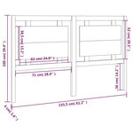 vidaXL Tête de lit Gris 155 5x4x100 cm Bois massif de pin