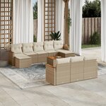 vidaXL Salon de jardin 11 Pièces avec coussins beige résine tressée