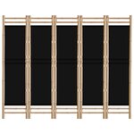 vidaXL Cloison de séparation pliante 5 panneaux 200 cm Bambou et toile