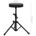 vidaXL Ensemble de support de clavier et de tabouret Noir