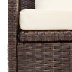 vidaXL Lit de jardin avec coussin et oreillers Résine tressée Marron