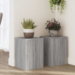 vidaXL Supports pour plantes 2 Pièces sonoma gris bois d'ingénierie