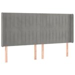 vidaXL Tête de lit avec oreilles Gris clair 183x16x118/128 cm Velours