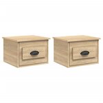 vidaXL Tables de chevet murales 2 Pièces chêne sonoma 41 5x36x28 cm