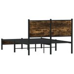 vidaXL Cadre de lit en métal sans matelas chêne fumé 120x190 cm