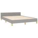 vidaXL Cadre de lit avec tête de lit Gris clair 140x200 cm