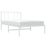 vidaXL Cadre de lit métal avec tête de lit blanc 100x200 cm