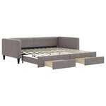vidaXL Lit de jour avec gigogne et tiroirs taupe 100x200 cm tissu