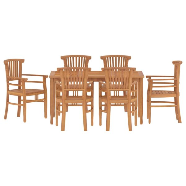 vidaXL Ensemble à manger de jardin 7 Pièces Bois de teck solide