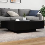 vidaXL Table basse noir 100x100x31 cm bois d'ingénierie