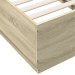 vidaXL Cadre de lit avec lumières LED chêne sonoma 75x190 cm