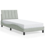 vidaXL Cadre de lit avec lumières LED gris clair 90x190 cm velours