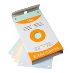 Étui De 100 Fiches - Bristol Quadrillé 5x5 Perforé 100x150mm - Couleurs Assorties - X 10 - Exacompta
