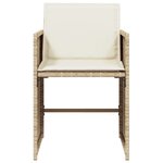 vidaXL Chaises de jardin avec coussins lot de 4 beige résine tressée
