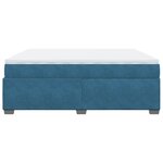 vidaXL Sommier à lattes de lit et matelas Bleu foncé 200x200cm Velours