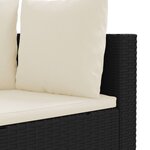 vidaXL Salon de jardin 7 Pièces avec coussins noir résine tressée