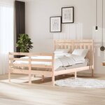 vidaXL Cadre de lit 120x190 cm Petit double Bois massif