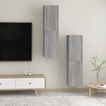 vidaXL Meubles TV muraux 2 Pièces Sonoma gris 30 5x30x110 cm