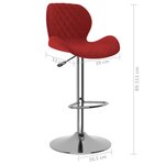 vidaXL Tabourets de bar lot de 2 rouge bordeaux velours