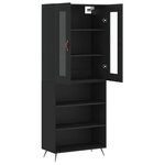 vidaXL Buffet haut Noir 69 5x34x180 cm Bois d'ingénierie