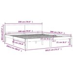 vidaXL Cadre de lit Blanc Bois massif 180x200 cm Super King