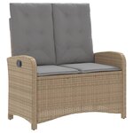 vidaXL Ensemble à manger de jardin coussins 4 Pièces beige résine tressée
