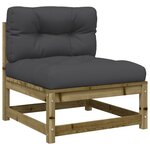 vidaXL Salon de jardin avec coussins 10 Pièces bois de pin imprégné