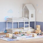 vidaXL Toit de lit pour enfants blanc 60x99x139 5cm bois de pin massif