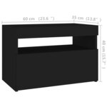 vidaXL Meubles TV avec lumières LED 2 Pièces Noir 60x35x40 cm