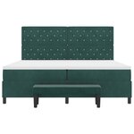 vidaXL Lit à Sommier avec Matelas & Banc Vert Foncé 200x200 cm Velours