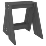 vidaXL Tabourets lot de 2 gris 40x40x45 cm bois massif de pin